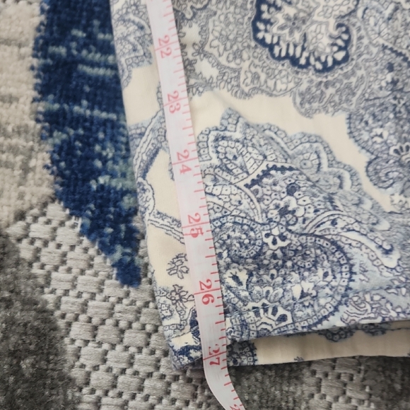 Nine West Blue and White Paisley Skinny Jeans - Picture 2 of 8